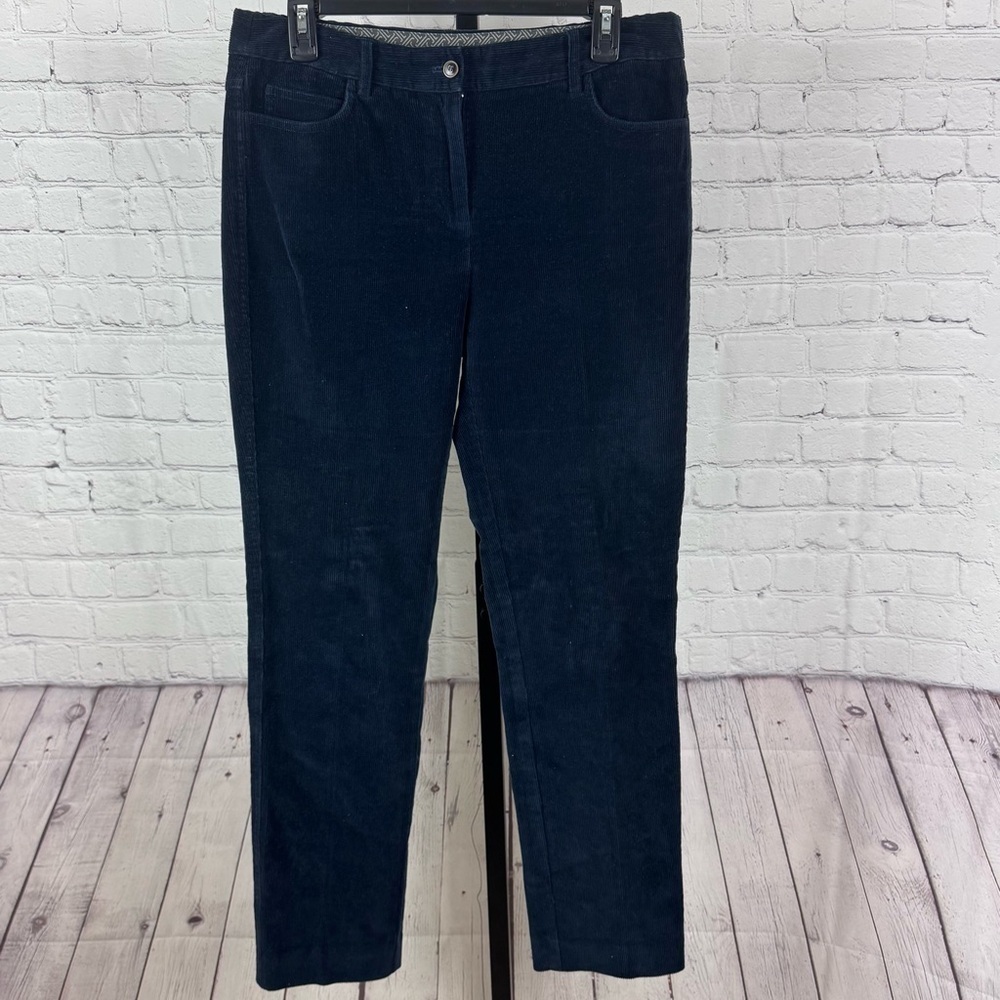 J. McLaughlin Blue Straight Leg Corduroy Pants Size 8